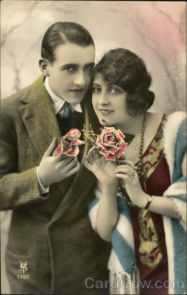 Art Deco Couple with Roses Couples