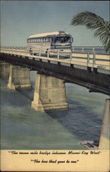 The Seven Mile Bridge Between Miami-Key West Postcard