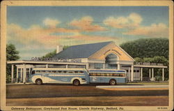 Greyhound Post House, Gateway Restaurant, Lincoln Highway Postcard