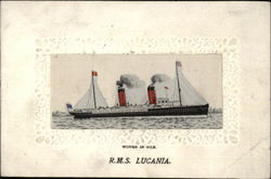 R.M.S. Lucania Woven Silk Postcard Postcard