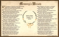 Titanic Day April 15, 1913 - Memory's Wreath Postcard
