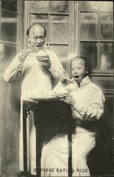Chinese Eating Rice Postcard