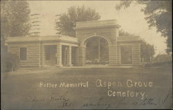 Potter Memorial - Aspen Grove Cemetery Burlington, IA Postcard Postcard