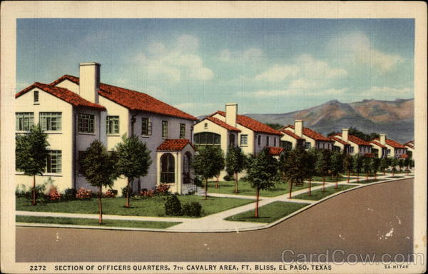 Section of Officers Quarters, 7th Cavalry Area, Ft. Bliss El Paso Texas