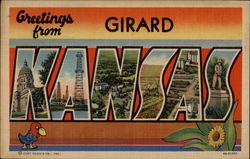 Greetings from Girard, Kansas Postcard