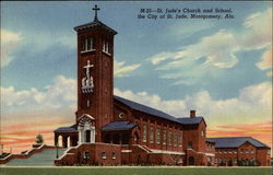 St. Jude's Church and School, the City of St. Jude Montgomery, AL Postcard Postcard