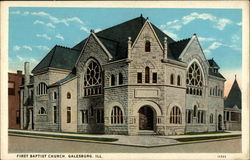 First Baptist Church Galesburg, IL Postcard Postcard