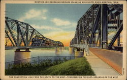 Memphis and Harrahan Bridges Postcard