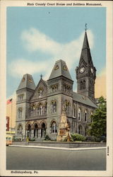 Blair County Courthouse and Soldiers Monument Postcard
