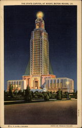 The State Capitol at Night Baton Rouge, LA Postcard Postcard