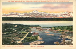 Lake Washington Ship Canal and Industrial Ballard Seattle, WA Postcard Postcard