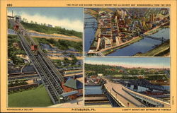 Monongahela Inclined Plane in Pittsburgh Postcard
