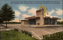 Pryor's Drive-In Restaurant Postcard