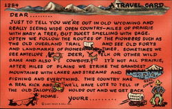 A Travel Card Wyoming Postcard Postcard