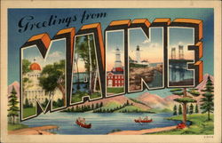 Greetings from Maine Postcard Postcard