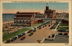 57 - Bird's-eve view showing Pavilion and Convention Hall Postcard