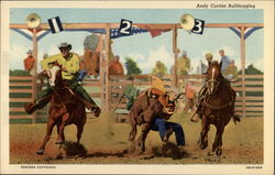 Andy Curtiss Bulldogging Rodeos Postcard Postcard