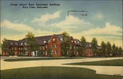 Grade School Boys Apartment Building Postcard