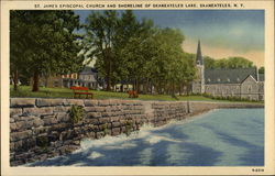 St. James Episcopal Church and Shoreline of Skaneateles Lake Postcard