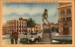 The Trojan Statue, University of Southern California at Los Angeles Postcard