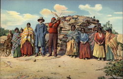 Navajo Indians at Home Native Americana Postcard Postcard