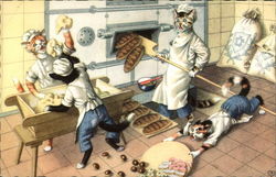 Cats at the Bakery Postcard