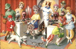 Cats at Beauty Shop Postcard