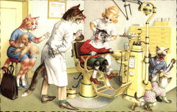 Cats at the Dentist Postcard