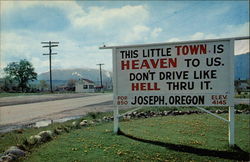 This Little Town is Like Heaven to Us Joseph, OR Postcard Postcard