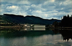 Covered Bridge over Dexter Lake Oregon Postcard Postcard