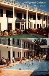 Hollywood Colonial Motor Hotel Postcard
