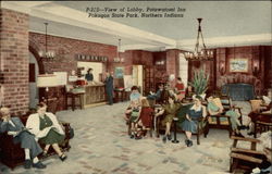 P-310 - View of Lobby, Potawatomi Inn, Pokagon State Park, Northern Indiana Postcard