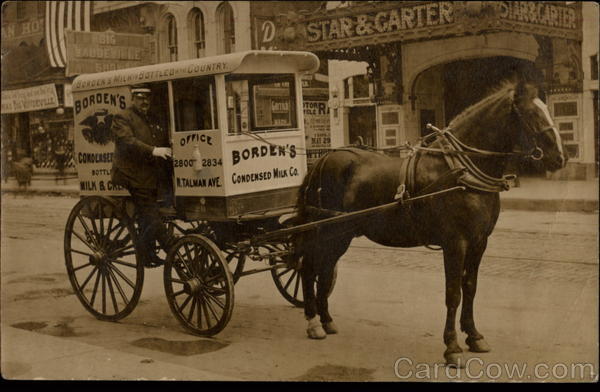 Borden's Condensed Milk Delivery Wagon Chicago Illinois