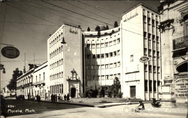 A Corner Building Downtown Morelia Mich. Mexico