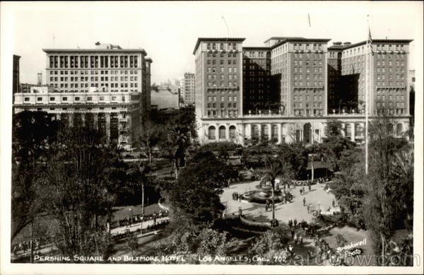 Pershing Square and Biltmore Hotel Los Angeles California