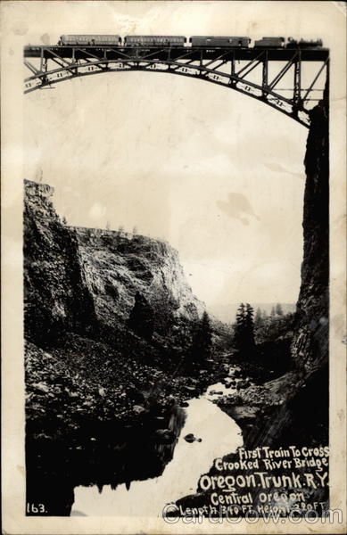 First Train to cross Crooked River Bridge Culver Oregon