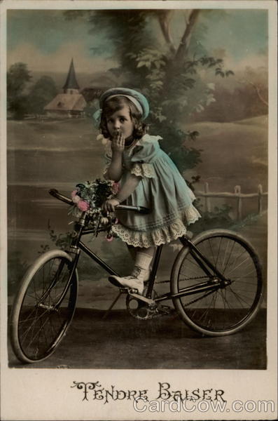 Fendre Baiser-- Little Girl on a Bike Bicycles