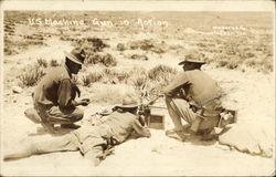 U.S. machine Gun in Action Postcard