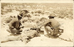 U.S. machine Gun in Action El Paso, TX Postcard Postcard