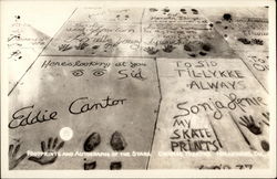 Footprints and autographys of the stars; Chinese Theater Postcard