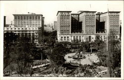Pershing Square and Biltmore Hotel Los Angeles, CA Postcard Postcard