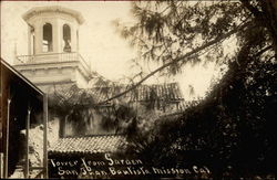 Mission Tower From Garden San Juan Bautista, CA Postcard Postcard