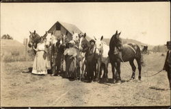 Fieldhands with the Horses Postcard