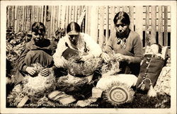 Native Women Weaving Baskets Postcard