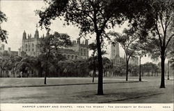 Harper Library and Chapel - From the Midway - The University of Chicago Postcard
