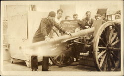 Verdun Men with Artillery Piece Postcard