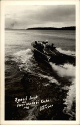 Speed Boat on West Okoboji Lake Postcard