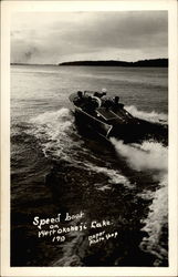 Speed Boat on West Okoboji Lake Iowa Postcard Postcard