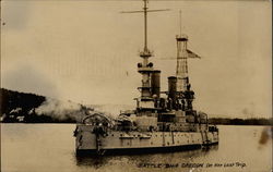 Battle Ship USS Oregon on her last trip Postcard