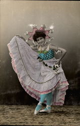 A Colorfully-Dressed Female Dancer Postcard
